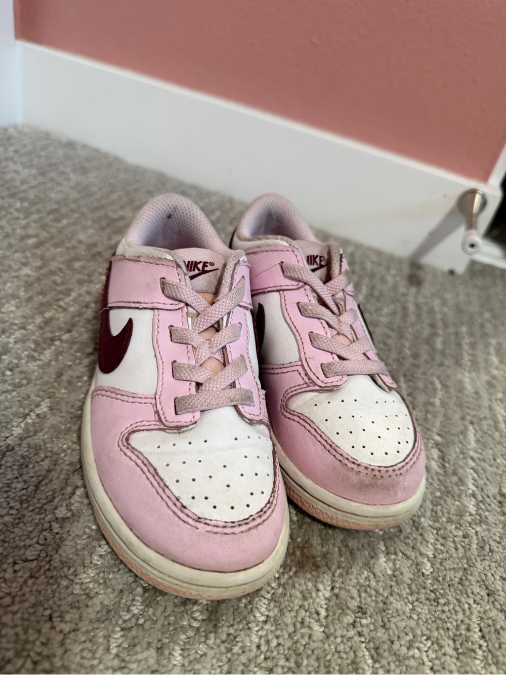 Nike Kids Low Dunk Pink & White Low-Top Sneakers